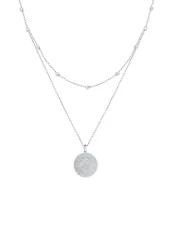 Elli Münze Plättchen 925 Silber, mit Kristallen von Swarovski® Ketten 1 ct Damen