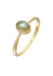 Elli PREMIUM Labradorit Solitär Verlobung 375er Gelbgold Ringe 1 ct Damen