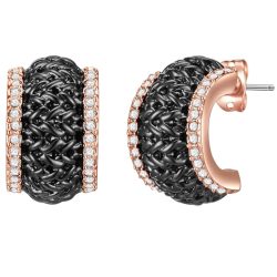 Lulu & Jane Ohrstecker Metall-Legierung verziert mit Kristallen von Swarovski® in Roségold/Schwarz Ohrringe 1 ct Damen