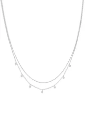 Elli Layer Mini Disc Plättchen Gehämmert 925 Silber Ketten 1 ct Damen