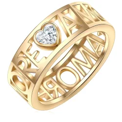 Lulu & Jane Ring Metall-Legierung verziert mit Kristallen von Swarovski® in Gelbgold Ringe 1 ct Damen