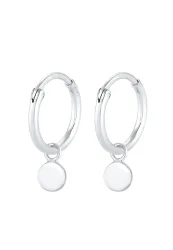 Elli - Ohrringe Creolen Plättchen, One Size, Silber