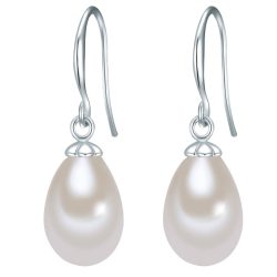 Lulu & Jane Perlen-Ohrhänger Metall-Legierung Muschelkernperle in Silber Ohrringe 1 ct Damen