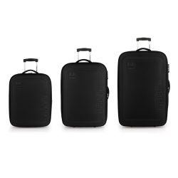 Gabol Orbit 2 Rollen Kofferset 3-teilig mit Dehnfalte Reisetaschen 1 ct Schwarz Herren