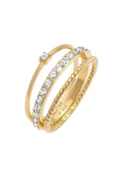 Elli - Ring 3Er Set Kristalle, 60mm, Gold