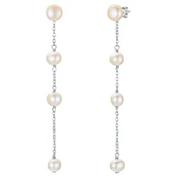 Valero Pearls Perlen-Ohrhänger Sterling Silber Süßwasser-Zuchtperle in Silber Ohrringe 1 ct Damen