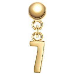 Glanzstücke München Charm Ziffer 7 aus Sterling Silber in Gelbdold Ketten 1 ct Damen