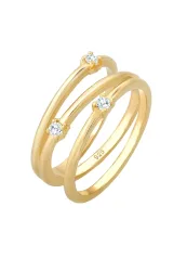 Elli Wickelring Filigran Zirkonia Trend 925 Silber Ringe 1 ct Damen