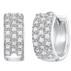 Lulu & Jane Ohrstecker Messing Zirkonia in Silber Ohrringe 1 ct Damen