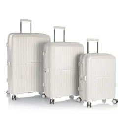 Heys AirLite 4 Rollen Kofferset 3-teilig mit Dehnfalte Reisetaschen 1 ct Weiss Herren