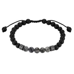 True Rebels Armband aus Edelstahl in silber mit Achat Armbänder & Armreife 1 ct Herren