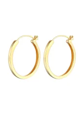 Elli PREMIUM Creolen Klassisch Rund 585er Gelbgold Ohrringe 1 ct Damen