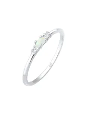 Elli Vintage Zirkonia Marquise Opal 925 Sterling Silber vergoldet Ringe 1 ct Damen
