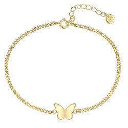 Glanzstücke München Armband Schmetterling aus Sterling Silber in gelbgold mit Panzerarmband Armbänder & Armreife 1 ct Damen