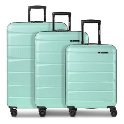 Franky Munich 4.0 4 Rollen Kofferset 3-teilig mit Dehnfalte Reisetaschen 1 ct Grün Herren