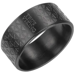 True Rebels Ring Edelstahl in Schwarz Ringe 1 ct Herren