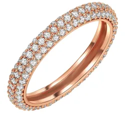 Lulu & Jane Ring Messing Zirkonia in Roségold Ringe 1 ct Damen