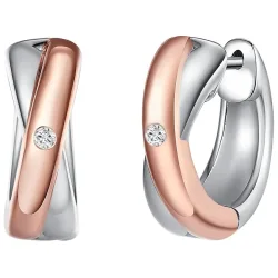 Rafaela Donata Diamant-Creolen Sterling Silber Diamant in Silber/Roségold Ohrringe 1 ct Damen