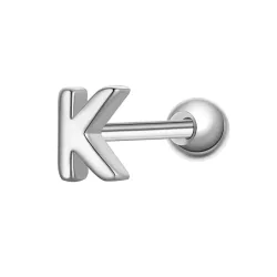 Glanzstücke München Piercing Buchstabe K aus Sterling Silber in silber Ohrringe 1 ct Damen