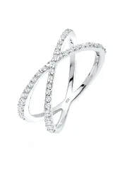 Elli Kreuz Symbol Zirkonia 925 Sterling Silber Ringe 1 ct Damen