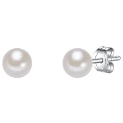Valero Pearls Perlen-Ohrstecker Sterling Silber Süßwasser-Zuchtperle in Silber Ohrringe 1 ct Damen