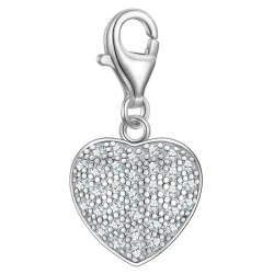 Rafaela Donata Charm Herz aus Sterling Silber in Silber mit Zirkonia Ketten 1 ct Damen