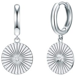 Lulu & Jane Diamant-Creolen aus Sterling Silber in Silber mit Diamant Ohrringe 1 ct Damen