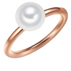 Valero Pearls Ring Sterling Silber Süßwasser-Zuchtperle in Roségold Ringe 1 ct Damen