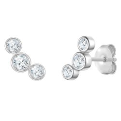 Rafaela Donata Ohrstecker aus Sterling Silber in Silber mit Zirkonia Ohrringe 1 ct Damen