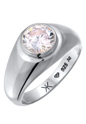 KUZZOI Zirkonia Weiß Diamantschliff 925 Sterling Silber Unisex Ringe 1 ct Herren