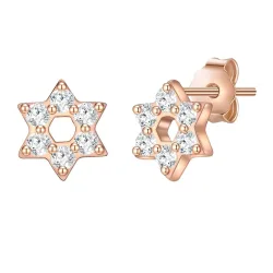 Glanzstücke München Ohrstecker Stern Sterling Silber Zirkonia in Roségold Ohrringe 1 ct Damen