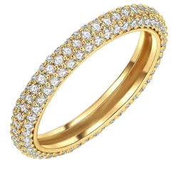 Lulu & Jane Ring Messing Zirkonia in Gelbgold Ringe 1 ct Damen