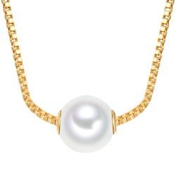 Lulu & Jane Halskette aus Sterling Silber in Gelbgold mit Süßwasser-Zuchtperle Ketten 1 ct Damen