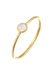 Elli - Ring Solitär Mondstein Edelstein 375 Gelbgold, 54mm