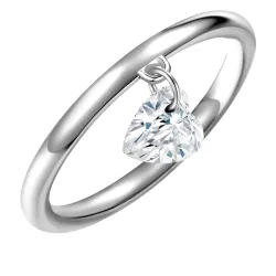 Glanzstücke München Ring Herz Sterling Silber Topas in Silber Ringe 1 ct Damen
