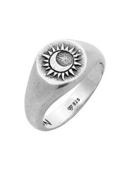 Haze & Glory Siegelring - Sacred Sun Sonne Mond 925 Silber Ringe 1 ct Herren