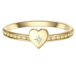 Glanzstücke München Ring Herz aus Sterling Silber in gelbgold mit Zirkonia Ringe 1 ct Damen