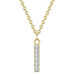 Glanzstücke München Halskette Buchstabe M aus Sterling Silber in gelbgold mit Zirkonia Ketten 1 ct Damen