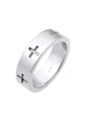 Elli Kreuz Cut Out Bandring Religiös Glaube 925 Silber Ringe 1 ct Damen