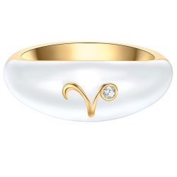 Glanzstücke München Ring Sternzeichen Widder aus Sterling Silber in gelbgold mit Zirkonia Ringe 1 ct Damen