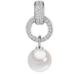 Rafaela Donata Anhänger Sterling Silber Zirkonia Muschelkernperle in Silber Ketten 1 ct Damen