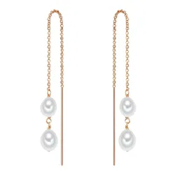 Valero Pearls - Perlen-Ohrhänger, 6mm, Goldrosa