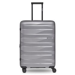 bergpfeil Travel 4-Rollen Trolley M 66 cm mit Dehnfalte Reisetaschen 1 ct Silber Herren