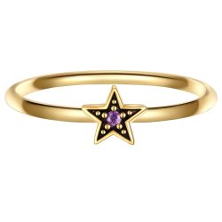 Glanzstücke München Ring Stern aus Sterling Silber in Gelbgold mit Zirkonia Ringe 1 ct Damen