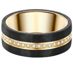 Trilani Ring aus Edelstahl in gelbgold mit Zirkonia Ringe 1 ct Damen