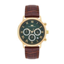 Rhodenwald & Söhne Armband-Uhr Moonlight aus Echtleder in gelbgold Uhren 1 ct Herren