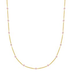 Glanzstücke München Halskette aus Sterling Silber in Gelbgold mit Kunzit Ketten 1 ct Damen