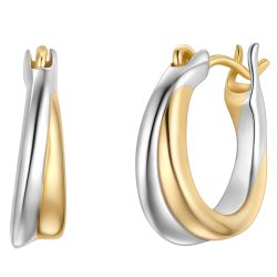 Glanzstücke München Creolen aus Sterling Silber in gelbgold Ohrringe 1 ct Damen