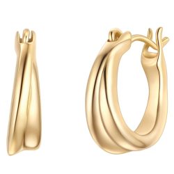 Glanzstücke München Creolen aus Sterling Silber in gelbgold Ohrringe 1 ct Damen