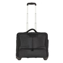 Dermata 2 Rollen Businesstrolley 41 cm Laptopfach Reisetaschen 1 ct Schwarz Herren